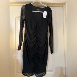 Isabel Maternity by Ingrid & Isabel Black Ruched Long Sleeve Dress